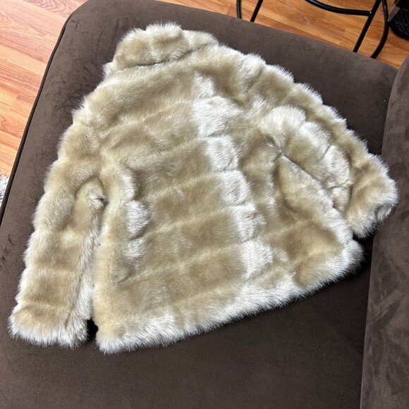 Kate Spade Kids Faux Fur Coat 24M Light Brown Collared - Picture 9 of 9